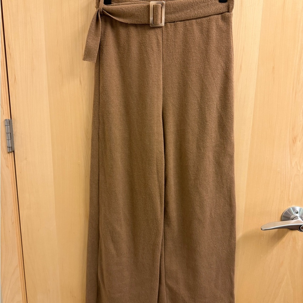 Sweet Rain Wide-Leg Belted Pants in Brown